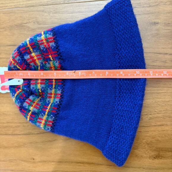 Vintage 80s Hat NWT New Old Stock Knot Country Plaid Ski Stocking Double Layer - Picture 8 of 10